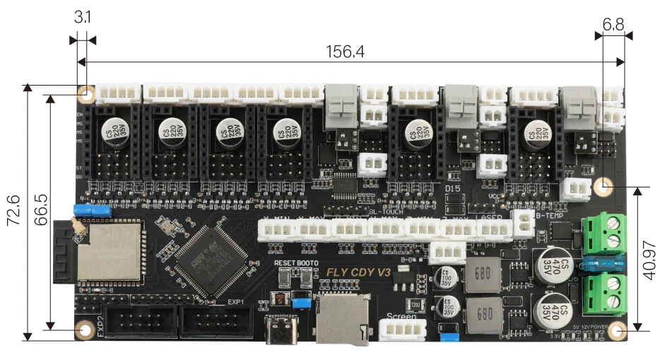 Fly-CDYv3 dimensions
