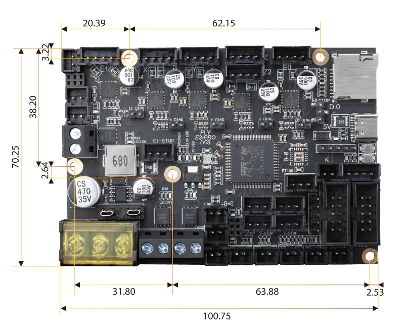 Fly-E3-Pro V3 dimensions
