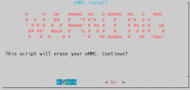 Select 'yes' and Press the Enter key.