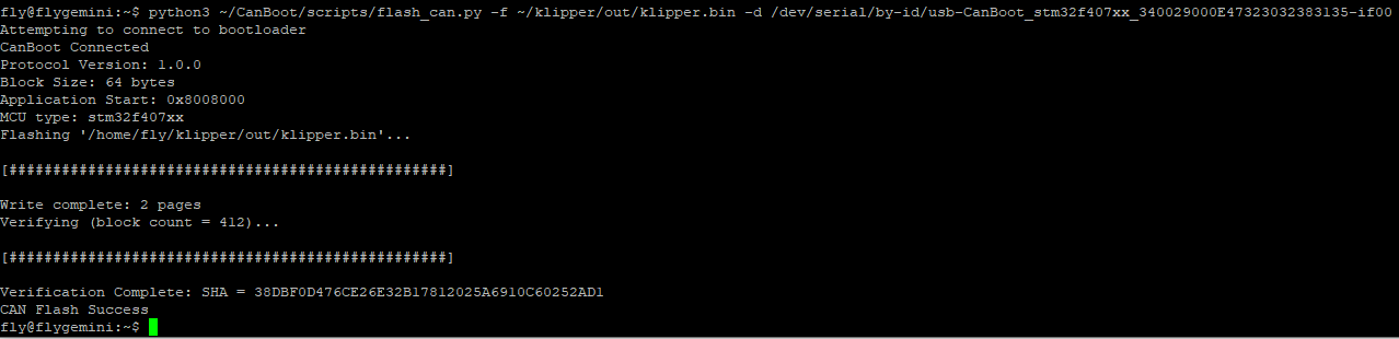 Burn Klipper firmware over USB