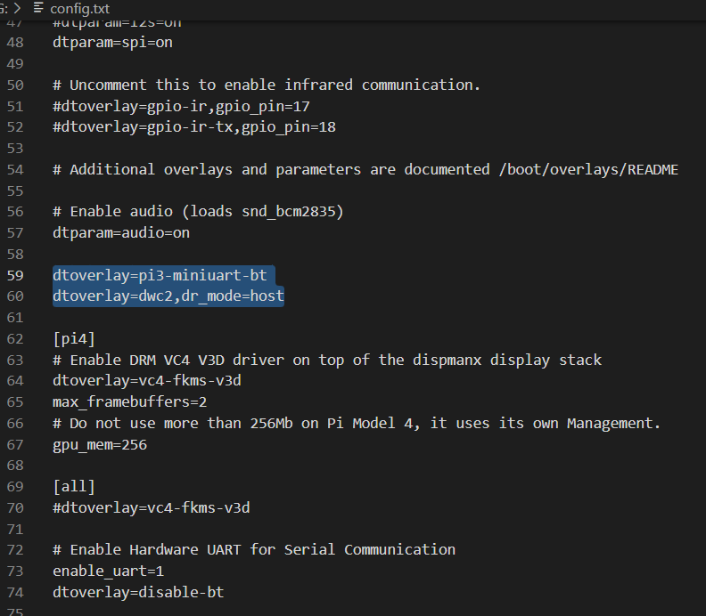 Edit config.txt