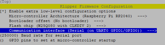 RP2040 Make Menuconfig