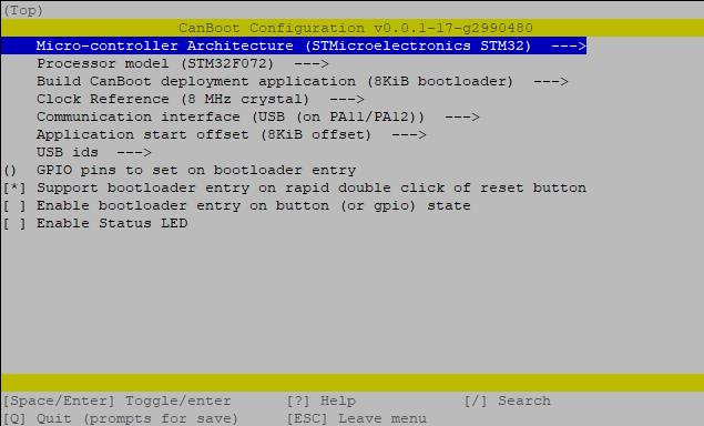 CanBoot Menu Config USB - update this image