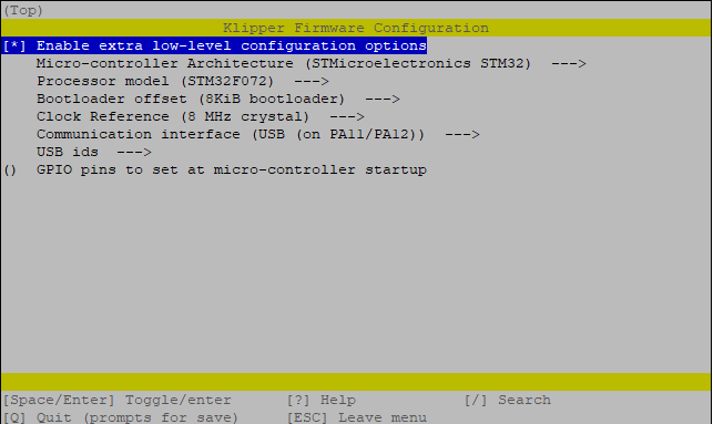 Klipper Menu Config USB - update this image