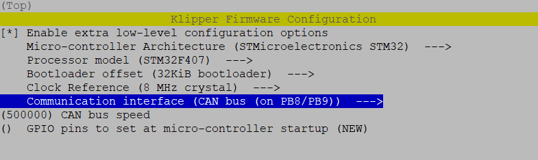 Klipper Menu Config CAN