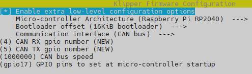 Klipper Menu Config CAN