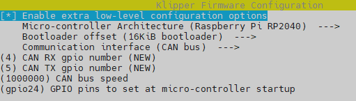 Klipper Menu Config CAN